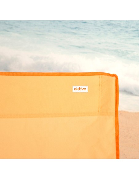 Chaise de plage pliante avec poche latérale orange 50x49x66 cm