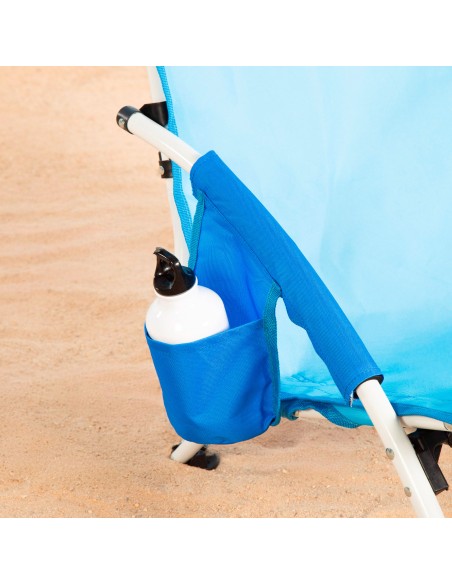 Aktive Beach Chaise de plage pliante bleu marine 50x49x66 cm