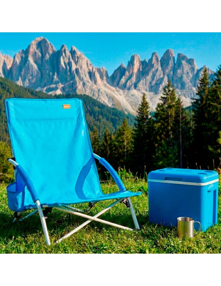 Aktive Beach Chaise de plage pliante bleu marine 50x49x66 cm