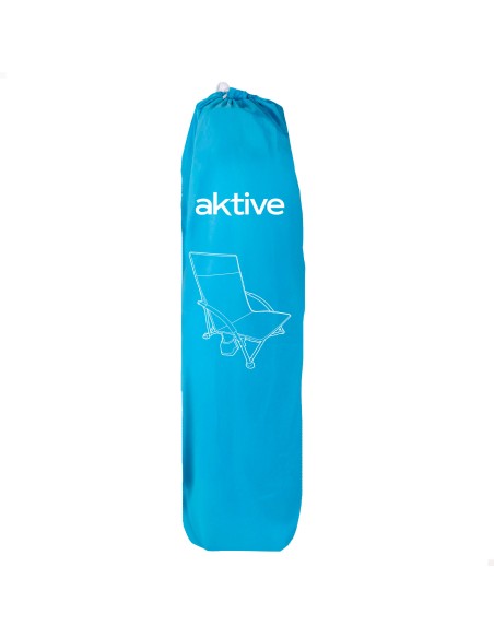 Aktive Beach Chaise de plage pliante bleu marine 50x49x66 cm