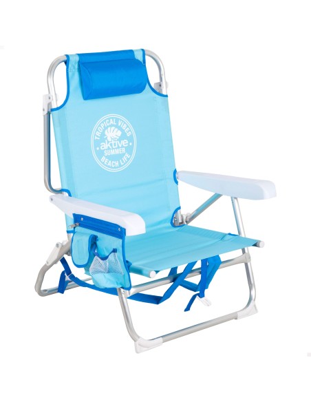 Silla playa multiposición 50x554x80 cm azul
