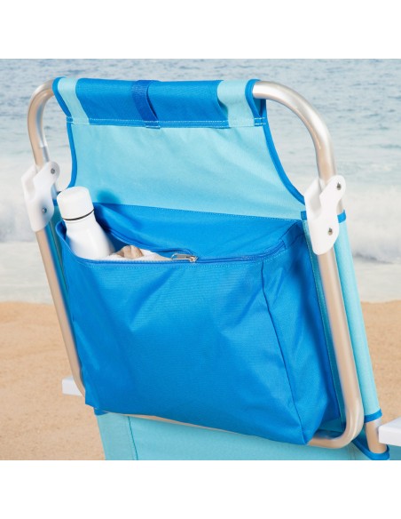 Silla playa multiposición 50x554x80 cm azul