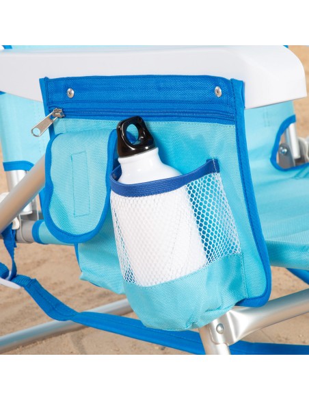 Silla playa multiposición 50x554x80 cm azul