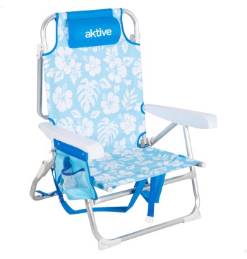Chaise de plage multipositions avec appui-tête 50x54x80...