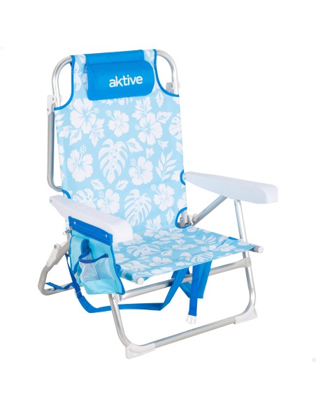 Chaise de plage multipositions avec appui-tête 50x54x80 cm Hawaii