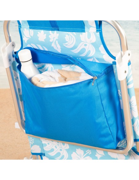 Chaise de plage multipositions avec appui-tête 50x54x80 cm Hawaii
