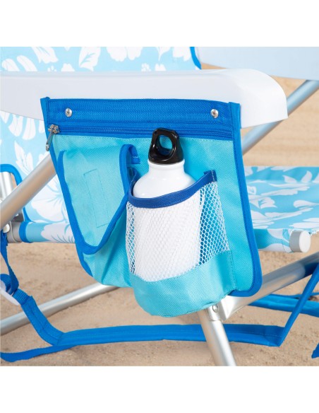 Chaise de plage multipositions avec appui-tête 50x54x80 cm Hawaii