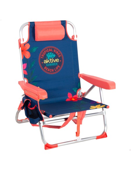 Chaise de plage pliante multipositions 50x54x80 cm