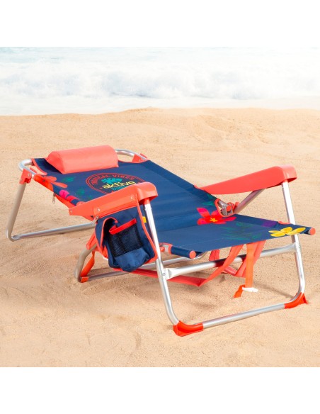 Chaise de plage pliante multipositions 50x54x80 cm