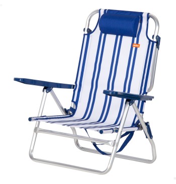 Chaise de plage basse multipositions 48x45x83 cm style...