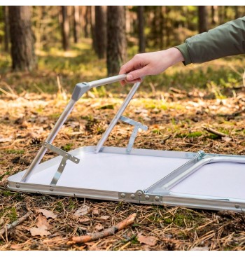 Table de camping pliante en aluminium avec poignée de... 2