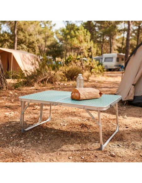 Table de camping pliante en aluminium avec poignée de transport 60x40x25 cm