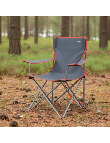 Chaise de camping pliante gris foncé, avec poignée 47x47x82 cm