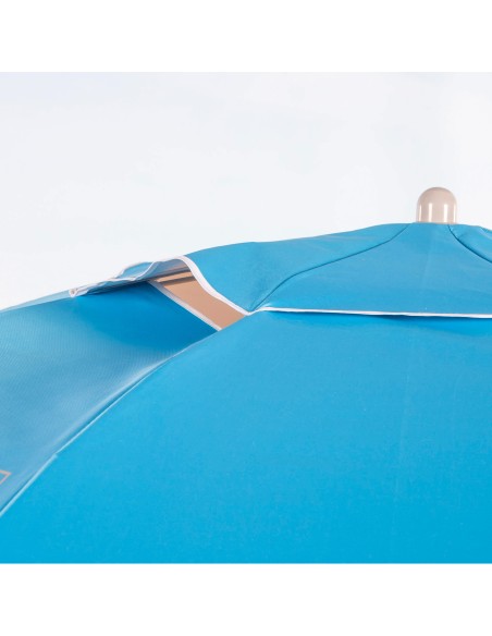 Parasol de plage coupe-vent à 8 baleines, 240 cm, bleu