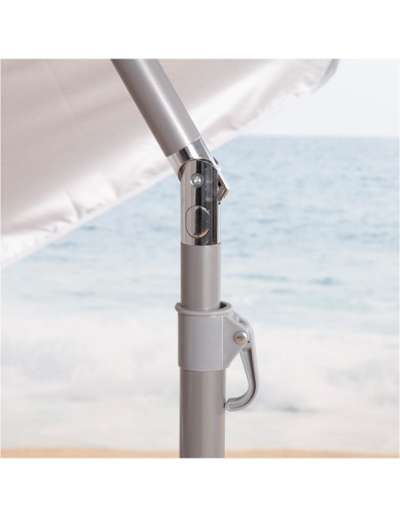 Parasol de plage coupe-vent à 8 baleines, 240 cm, bleu