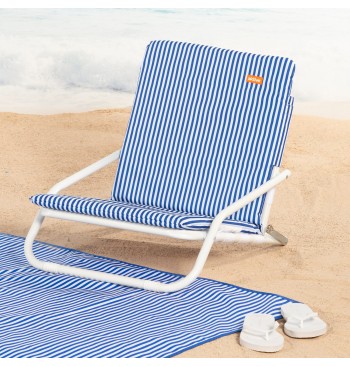 Chaise de plage légère à rayures avec poignée 46x60x50 cm 2