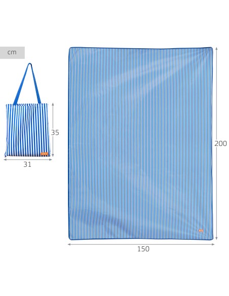 Tapis de plage pliable 200x150 cm