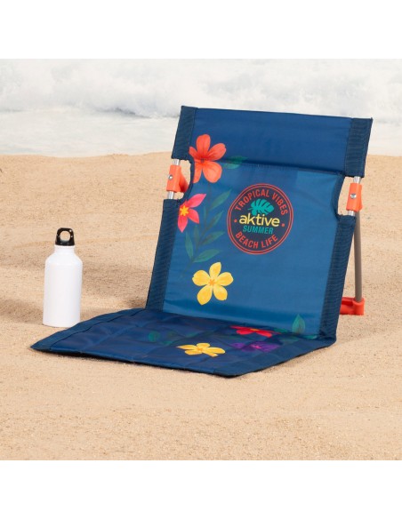 Tapis de plage imprimé avec dossier inclinable