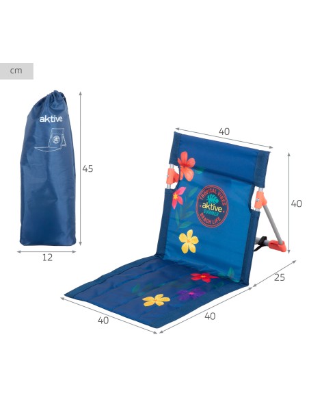 Tapis de plage imprimé avec dossier inclinable