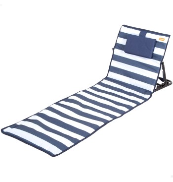 Matelas pliable avec dossier inclinable et coussin rayé
