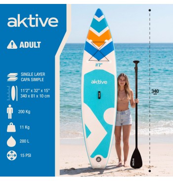 Tabla paddle surf hinchable adulto con mochila, hinchador... 2