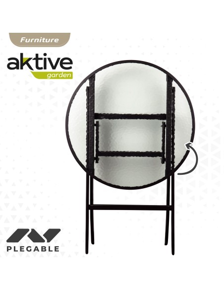 Ensemble table ronde et 2 chaises de jardin ou terrasse en textilène