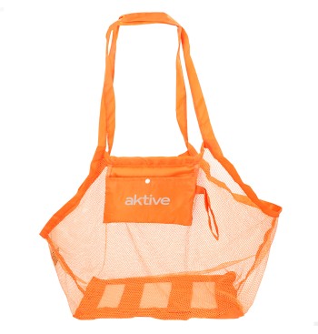 Sac de plage pliable en filet orange 45 x 30 x 45 cm
