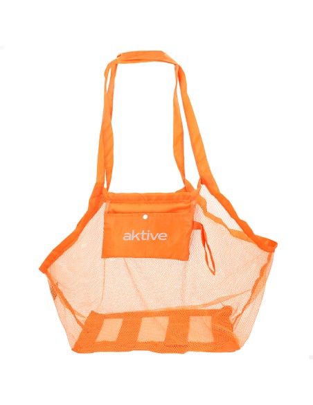 Sac de plage pliable en filet orange 45 x 30 x 45 cm