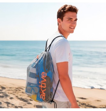 Sac à dos pliable en filet de 25 L avec cordon de serrage 2