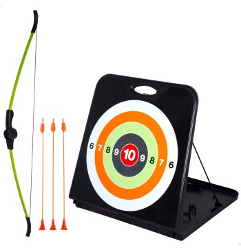 Kit de tir à l'arc pour enfants avec cible pliable, arc...