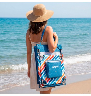 Tapis de plage multicolore inclinable avec glacière 2