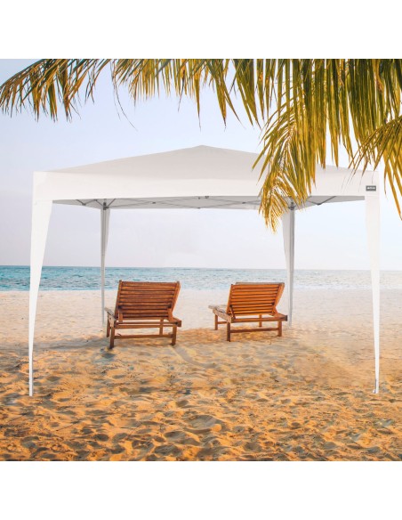 Tonnelle pliable et réglable en hauteur 300x300x240/250 cm blanc