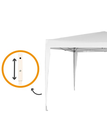 Tonnelle pliable et réglable en hauteur 300x300x240/250 cm blanc