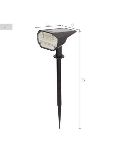 Balise solaire LED lumière chaude avec 2 intensités 5-10 lumens