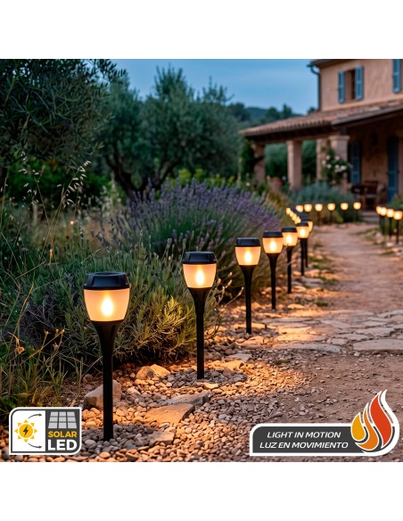 Lampe solaire LED de jardin avec piquet