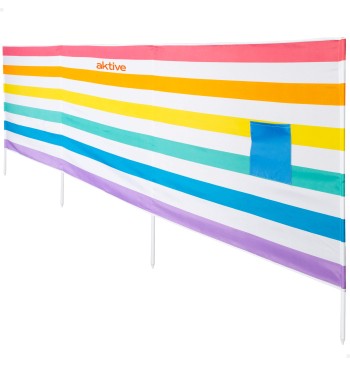 Paravent de plage multicolore 360 x 58 cm, protection...