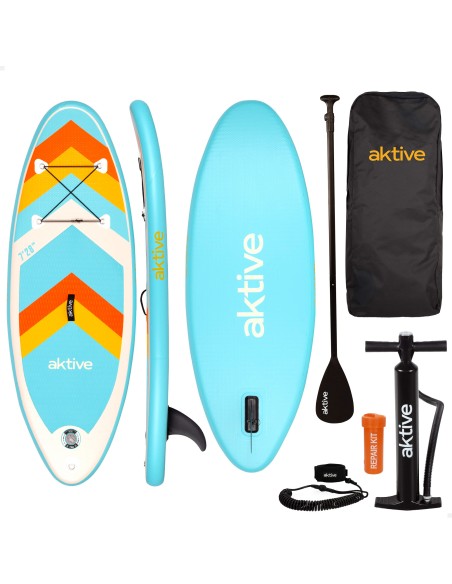 Planche de paddle gonflable junior 7,28" avec sac à dos, pompe et pagaie