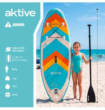 Planche de paddle gonflable junior 7,28" avec sac à dos,... 2