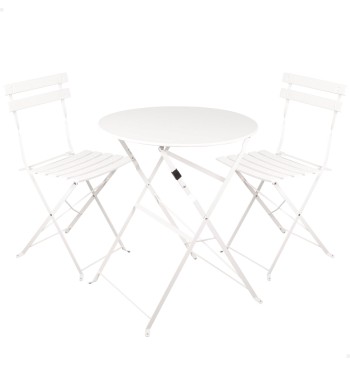 Conjunto de muebles de terraza 60x70 cm blanco