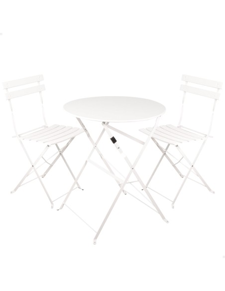 Conjunto de muebles de terraza 60x70 cm blanco