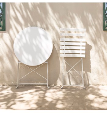 Conjunto de muebles de terraza 60x70 cm blanco 2