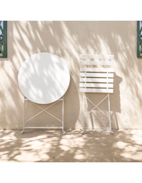 Conjunto de muebles de terraza 60x70 cm blanco