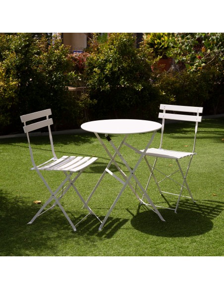 Conjunto de muebles de terraza 60x70 cm blanco