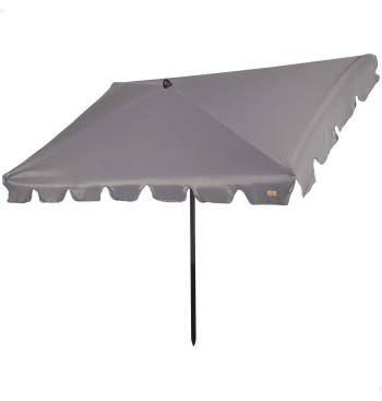 Parasol rectangulaire gris 200 x 125 cm avec protection UV50