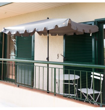 Parasol rectangulaire gris 200 x 125 cm avec protection UV50 2