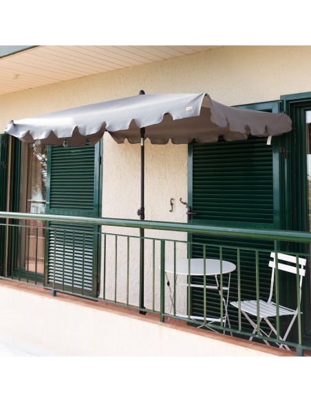 Parasol rectangulaire gris 200 x 125 cm avec protection UV50