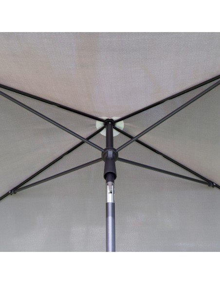 Parasol rectangulaire gris 200 x 125 cm avec protection UV50