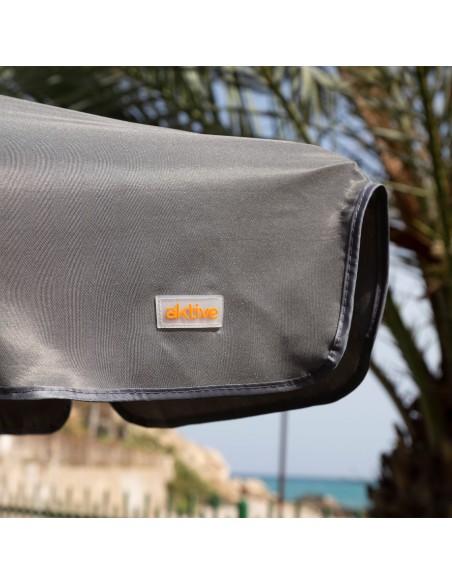 Parasol rectangulaire gris 200 x 125 cm avec protection UV50