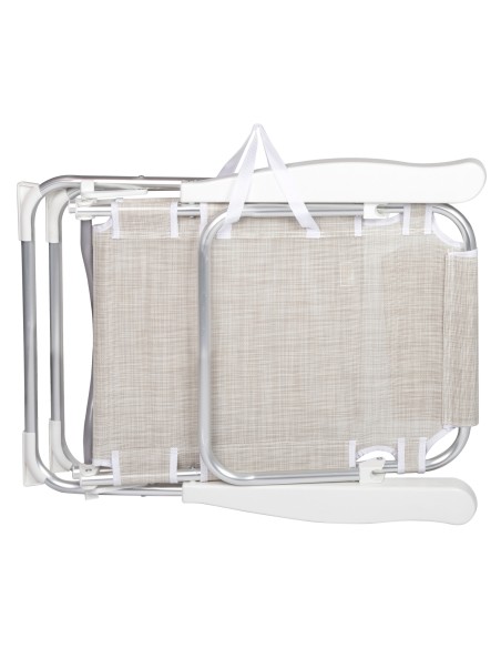 Chaise de plage multipositions 48x60x90 cm beige
