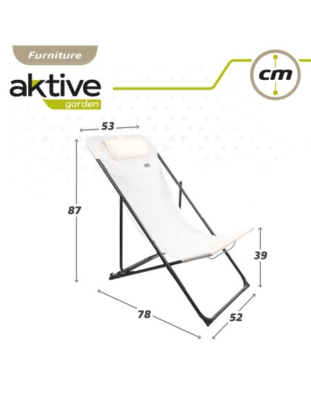 Hamac de jardin pliable multi-positions blanc avec coussin